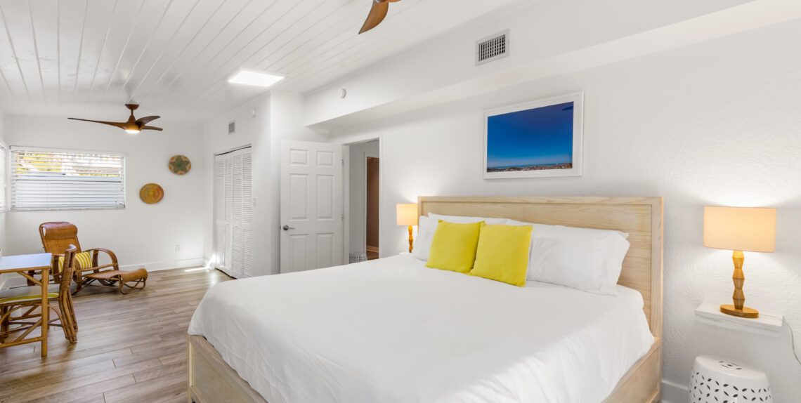 bed with picture above