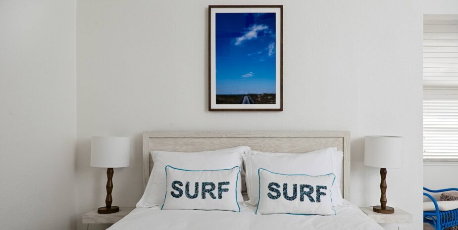 sea loft bed with “surf” pillows