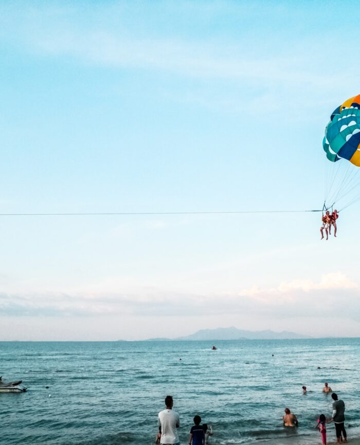 couple parasailing